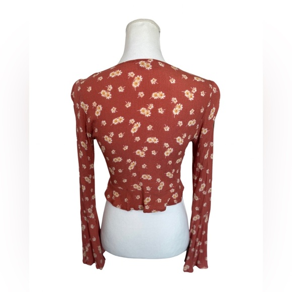 Audrey 3+1 Rust Floral Tie-Front Blouse | Small 🔥CLEAR THE CLOSET - Picture 4 of 4